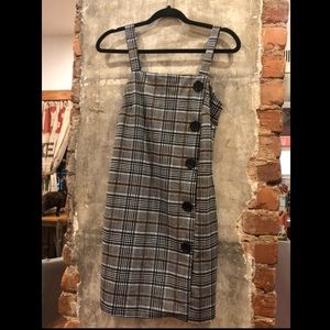 Plaid Overall Dress